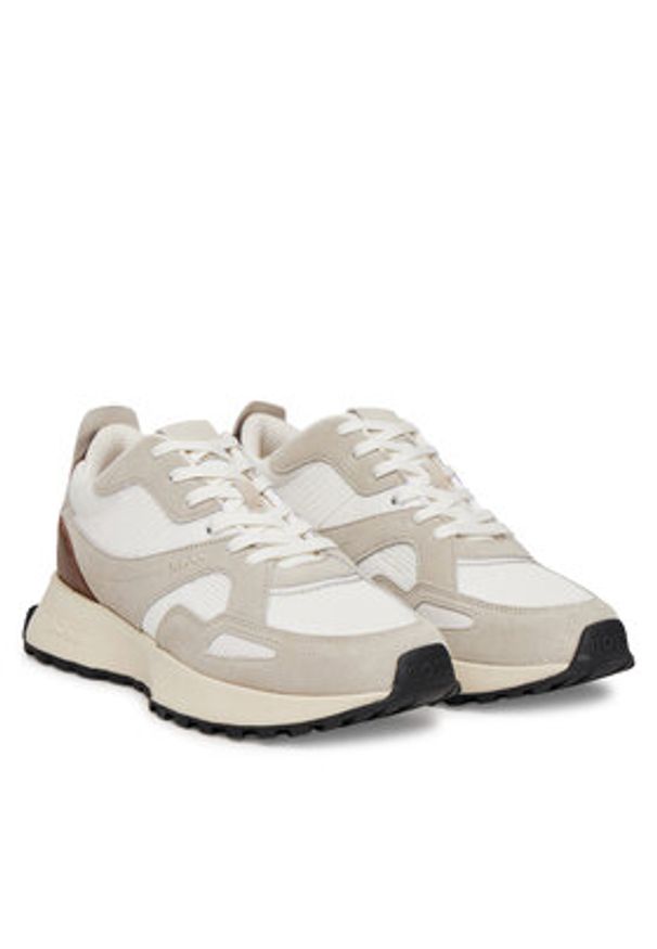 BOSS Sneakersy Jonah 50542119 Beżowy. Kolor: beżowy. Materiał: zamsz, skóra
