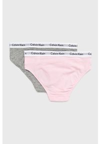 Calvin Klein Underwear - Figi dziecięce (2-pack). Kolor: szary. Materiał: bawełna, dzianina, elastan. Wzór: gładki #2