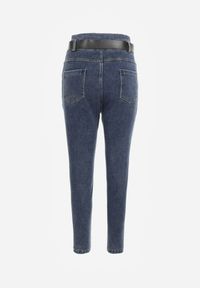 Renee - Granatowe Jeansy Mom Fit z Paskiem Astera. Stan: podwyższony. Kolor: niebieski. Styl: elegancki #7