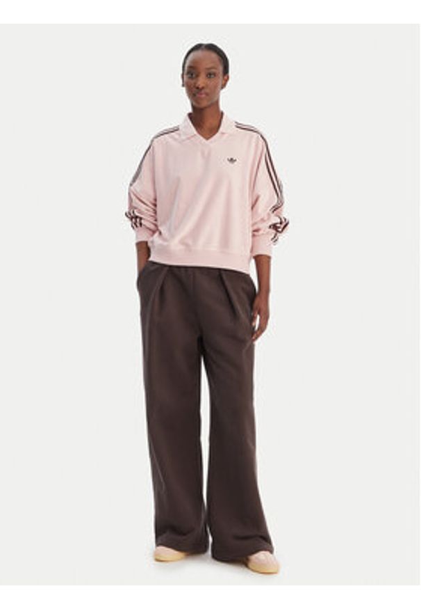 Adidas - adidas Bluza Terry Towel KD1400 Różowy Oversize. Kolor: różowy. Materiał: bawełna