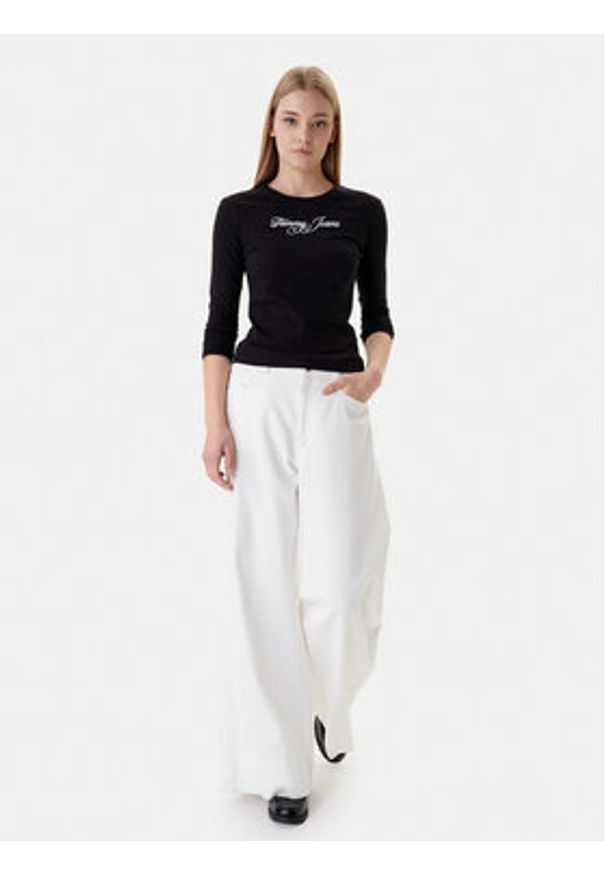 Tommy Jeans Bluzka Essential DW0DW21844 Czarny Regular Fit. Kolor: czarny. Materiał: bawełna