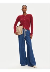 Munthe Kardigan Povilla 252160025272 Bordowy Regular Fit. Kolor: czerwony. Materiał: wełna #3