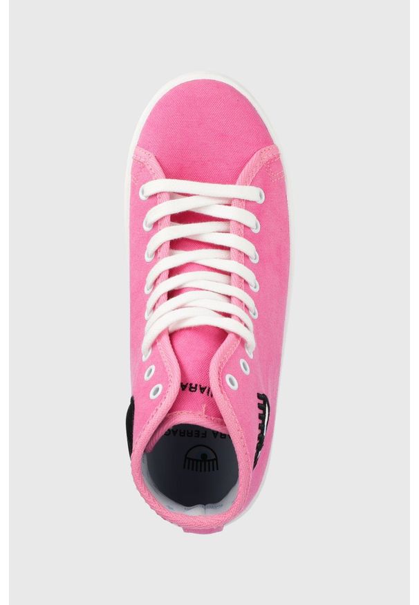 Chiara Ferragni trampki Tennis Eyeheart damskie kolor różowy. Zapięcie: sznurówki. Kolor: różowy. Materiał: guma