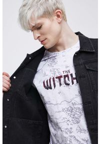 medicine - The Witcher x Medicine kurtka jeansowa męska kolor czarny przejściowa. Kolor: czarny. Materiał: jeans. Wzór: nadruk #2