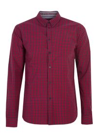 TOP SECRET - Koszula w drobną kratkę dopasowana. Kolor: czerwony. Materiał: bawełna. Wzór: kratka. Styl: klasyczny #5