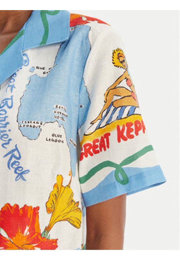 Seafolly Koszula Viva Vacation 55668-TO Błękitny Regular Fit. Kolor: niebieski. Materiał: wiskoza
