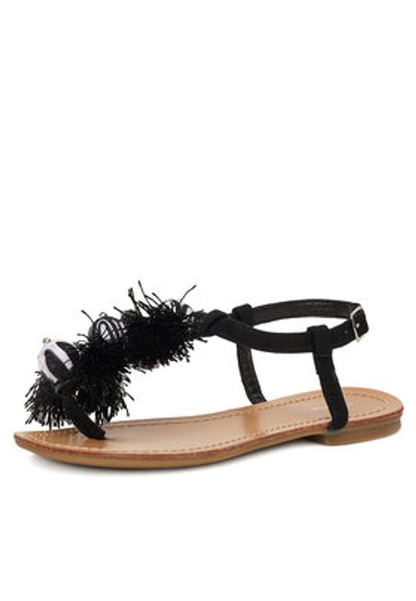 DeeZee Sandały F103-100 Czarny. Kolor: czarny. Materiał: materiał