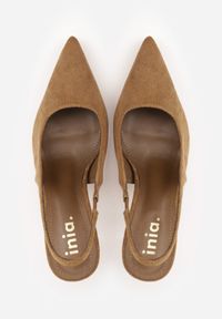 Renee - Zielone Sandały Slingback na Szpilce z Imitacji Zamszu Carilona. Kolor: zielony. Materiał: zamsz. Obcas: na szpilce. Styl: elegancki, wizytowy #2