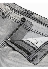 Ombre Clothing - Spodnie męskie jeansowe z marmurkowym efektem SLIM FIT P1022 - szare - XL. Kolor: szary. Materiał: jeans #4
