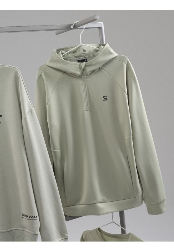 Sinsay - Bluza sportowa z kapturem - zielony. Typ kołnierza: kaptur. Kolor: zielony. Styl: sportowy