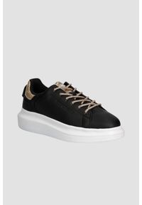 Just Cavalli - JUST CAVALLI Czarne skórzane sneakersy FONDO URSA DIS. 1, Rozmiar 37. Kolor: czarny. Materiał: skóra