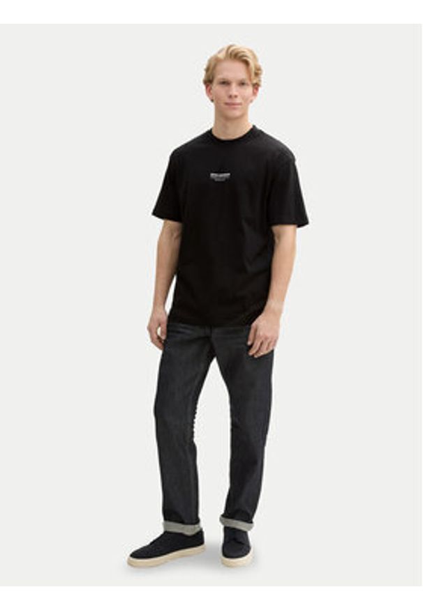 Tom Tailor Denim T-Shirt 1045021 Czarny Relaxed Fit. Kolor: czarny. Materiał: bawełna