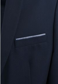 Granatowy Garnitur na Studniówkę lub Wesele - Taliowany - Casino. Kolor: niebieski. Materiał: poliester, wiskoza #3
