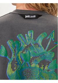 Just Cavalli T-Shirt 76OAHE03 Szary Regular Fit. Kolor: szary. Materiał: bawełna #3