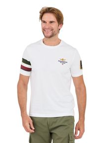 Aeronautica Militare - AERONAUTICA MILLITARE Biały t-shirt Tricolor and badge. Kolor: biały #4