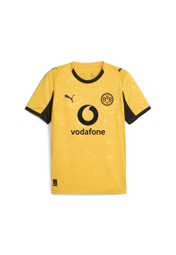 Puma - Męska koszulka pucharowa Borussia Dortmund 25/26 PUMA Yellow Sizzle Black. Kolor: czarny, wielokolorowy, żółty. Sport: piłka nożna