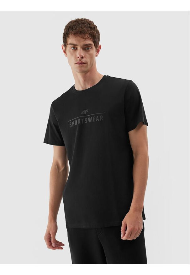 4f - 4F T-Shirt 4FAW23TTSHM0878 Czarny Regular Fit. Kolor: czarny. Materiał: bawełna