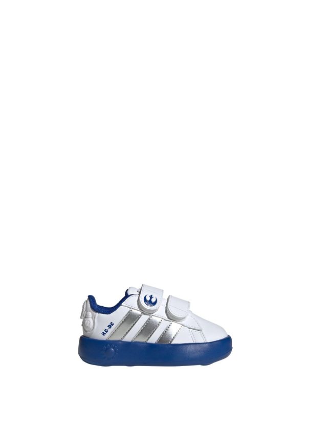 Buty Adidas Star Wars Grand Court 2.0 Infants. Kolor: biały, wielokolorowy, niebieski, szary. Wzór: motyw z bajki. Sport: tenis