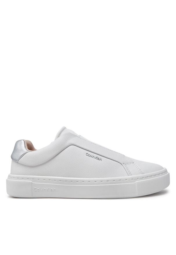 Calvin Klein Sneakersy Cupsole Slip On W/Ml HW0HW02289 Biały. Zapięcie: bez zapięcia. Kolor: biały. Materiał: skóra