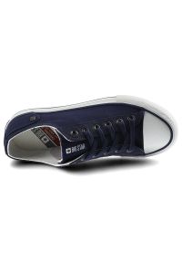 Big-Star - Granatowe Trampki Big Star Damskie Modne Obuwie. Okazja: na co dzień, do pracy, na spacer. Zapięcie: pasek. Kolor: niebieski. Materiał: guma, jeans, materiał. Szerokość cholewki: normalna. Styl: sportowy, klasyczny, casual #4