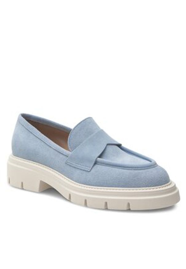 Gino Rossi Loafersy GRACE-E24-26372LM Błękitny. Kolor: niebieski. Materiał: skóra, zamsz
