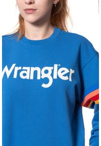 Wrangler - BLUZA WRANGLER DAMSKA LOGO SWEAT DEEP WATER W6072HQDF. Wzór: nadruk #3