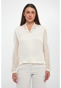 Twinset Milano - Bluzka damska z wiskozowej krepy TWINSET. Materiał: wiskoza #4