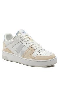 Calvin Klein Jeans Sneakersy Basket Cupsole Low Mix Nbs Dc YW0YW01388 Biały. Kolor: biały. Materiał: skóra, zamsz