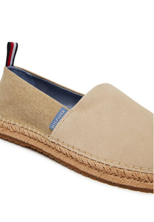 TOMMY HILFIGER - Tommy Hilfiger Espadryle Hilfiger Flex Mix Espadrille FM0FM05497 Beżowy. Kolor: beżowy. Materiał: zamsz, skóra
