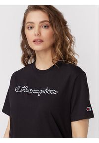 Champion T-Shirt Big Script Logo 115496 Czarny Relaxed Fit. Kolor: czarny. Materiał: bawełna