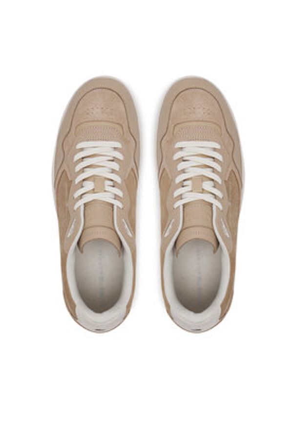 TOMMY HILFIGER - Tommy Hilfiger Sneakersy Th Basket Better Premium Mix FM0FM05417 Beżowy. Kolor: beżowy. Materiał: zamsz, skóra