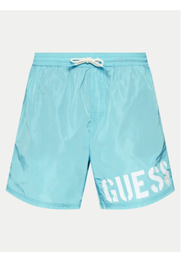 Guess Szorty kąpielowe F4GT28 WG292 Błękitny Regular Fit. Kolor: niebieski. Materiał: syntetyk