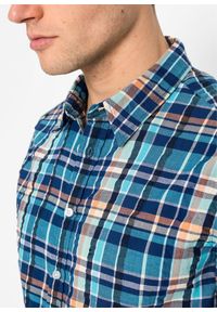 bonprix - Koszula z krótkim rękawem z bawełnianej kory. Kolor: niebieski. Materiał: bawełna. Długość rękawa: krótki rękaw. Długość: krótkie #3