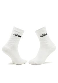 Adidas - adidas Skarpety wysokie unisex Linear Crew Cushioned Socks 3 Pairs HT3455 Biały. Kolor: biały