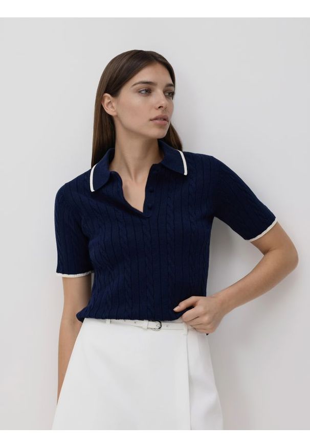 Reserved - Spódnico-szorty z paskiem - biały. Kolor: biały. Materiał: wiskoza, tkanina