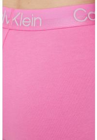 Calvin Klein Underwear legginsy piżamowe damskie kolor różowy z nadrukiem. Kolor: różowy. Materiał: dzianina. Wzór: nadruk #2