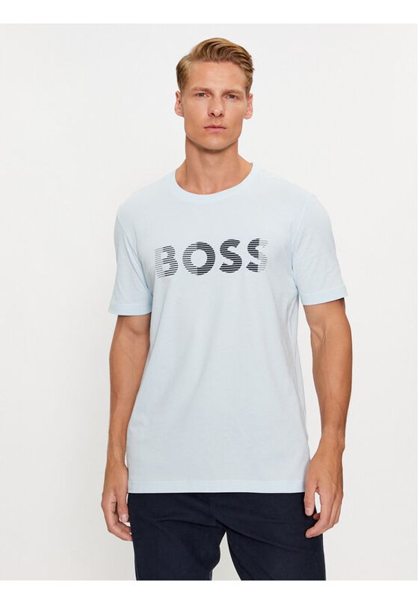 BOSS - Boss T-Shirt Tee 1 50494106 Niebieski Regular Fit. Kolor: niebieski. Materiał: bawełna