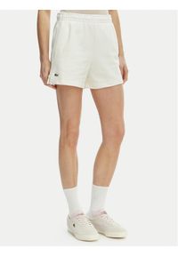 Lacoste Szorty sportowe GF5341 Écru Regular Fit. Kolor: kremowy. Materiał: bawełna #1