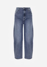 Renee - Granatowe Jeansy Barrel Leg High Waist z Bawełny Tinamist. Okazja: na co dzień. Stan: podwyższony. Kolor: niebieski. Styl: casual #5