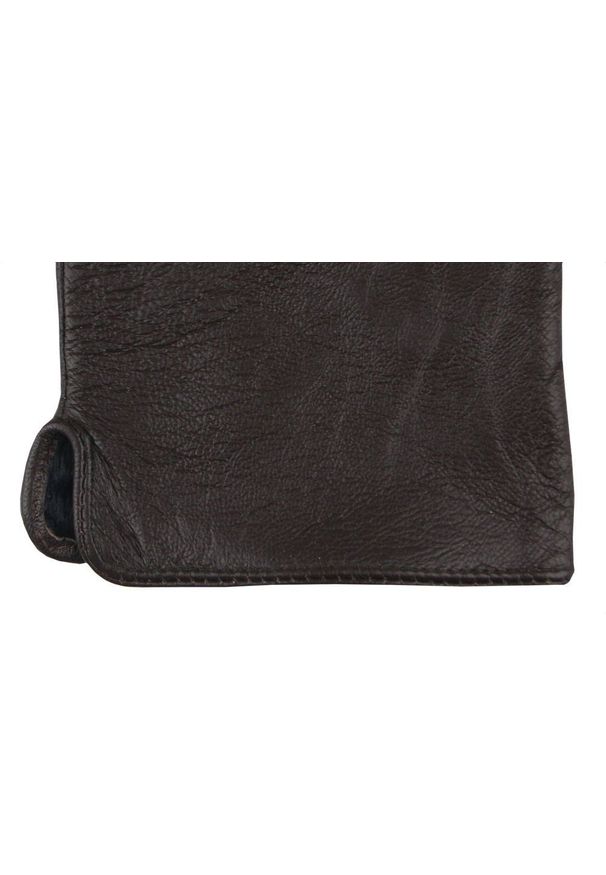 His Story - Brązowe Męskie Skórzane Rękawiczki, Skóra Bydlęca -HIS STORY- Eleganckie, Jesienno-Zimowe, Ocieplane. Kolor: brązowy, wielokolorowy, beżowy. Materiał: skóra. Sezon: jesień, zima. Styl: elegancki