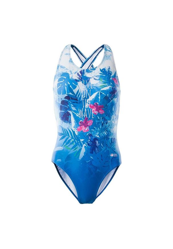 AquaWave - Damski/ Damski Jednoczęściowy Kostium Kąpielowy Salava W Kwiaty. Kolor: niebieski, wielokolorowy, czerwony. Wzór: kwiaty