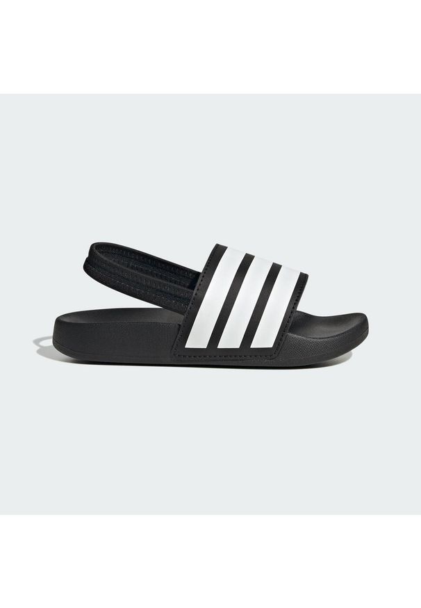 Adidas - Klapki adilette Estrap Kids. Okazja: na plażę. Kolor: biały, wielokolorowy, czarny