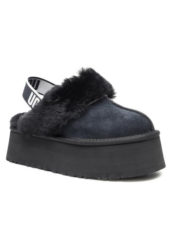 Ugg Kapcie W Funkette 1113474 Czarny. Kolor: czarny. Materiał: zamsz, skóra