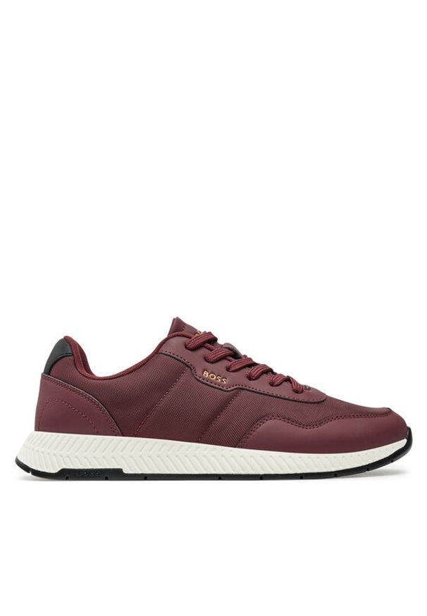 BOSS Sneakersy Titanium 50523180 Bordowy. Kolor: czerwony. Materiał: materiał