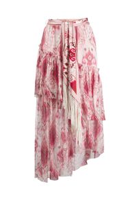 ZIMMERMANN - Różowa jedwabna spódnica. Kolor: różowy, wielokolorowy, fioletowy. Materiał: jedwab. Wzór: aplikacja #6