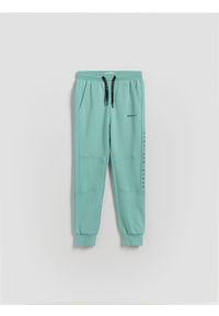 Reserved - Bawełniane joggery - zielony. Kolor: zielony. Materiał: bawełna #1