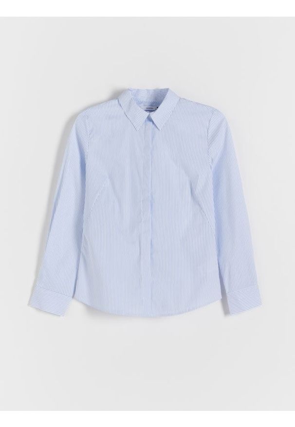 Reserved - Koszula z bawełną - jasnoniebieski. Kolor: niebieski. Materiał: bawełna. Styl: klasyczny