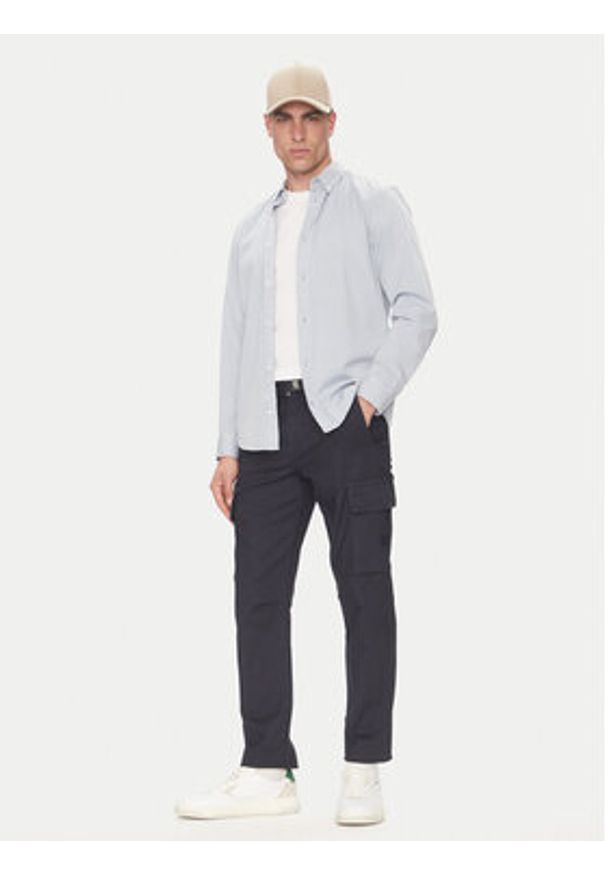 BOSS Spodnie materiałowe 50536882 Granatowy Regular Fit. Kolor: niebieski. Materiał: wiskoza