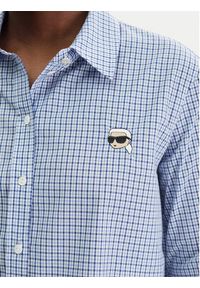 Karl Lagerfeld - KARL LAGERFELD Koszula B1W11020 Błękitny Regular Fit. Typ kołnierza: dekolt w karo. Kolor: niebieski. Materiał: bawełna #5