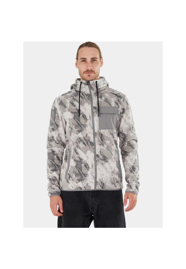 FUNDANGO - Bluza Polarowa Męska Fundango Nestor. Kolor: szary. Materiał: polar. Sport: turystyka piesza